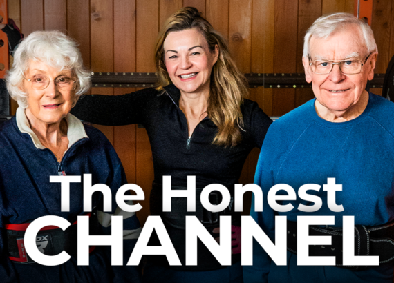 A photo of Honest Channel Host Clare Johnston with her parents