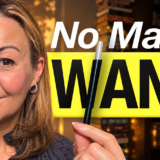 Clare Johnston holds a wand with the text 'No Magic Wand' next to her